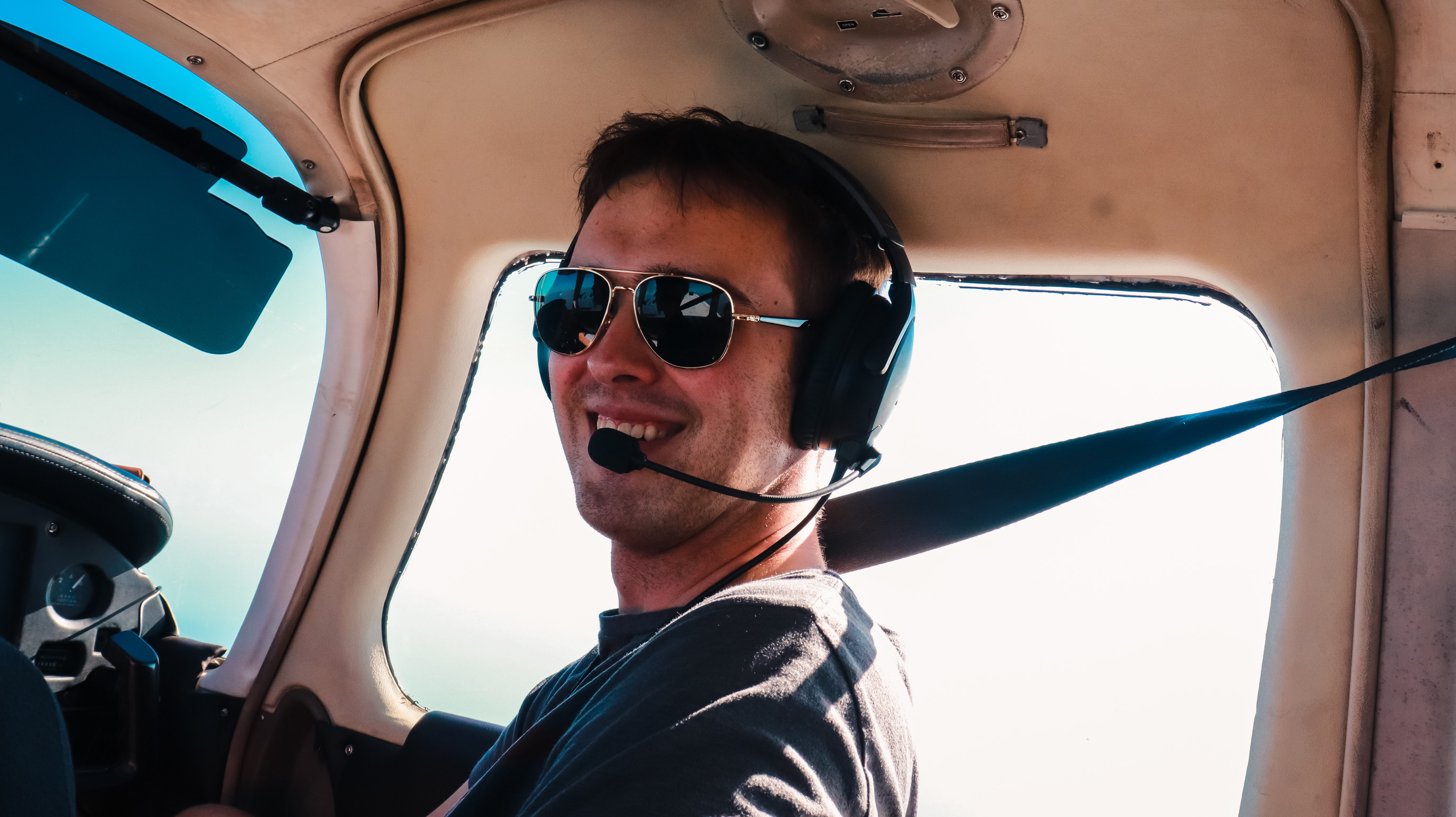 Andrew Serrazina CFI in cockpit